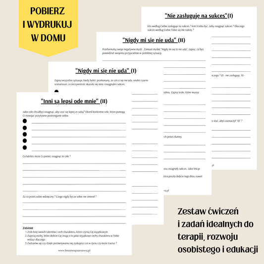 NEGATYWNE PRZEKONANIA - arkusze pracy do samodzielnego wydruku