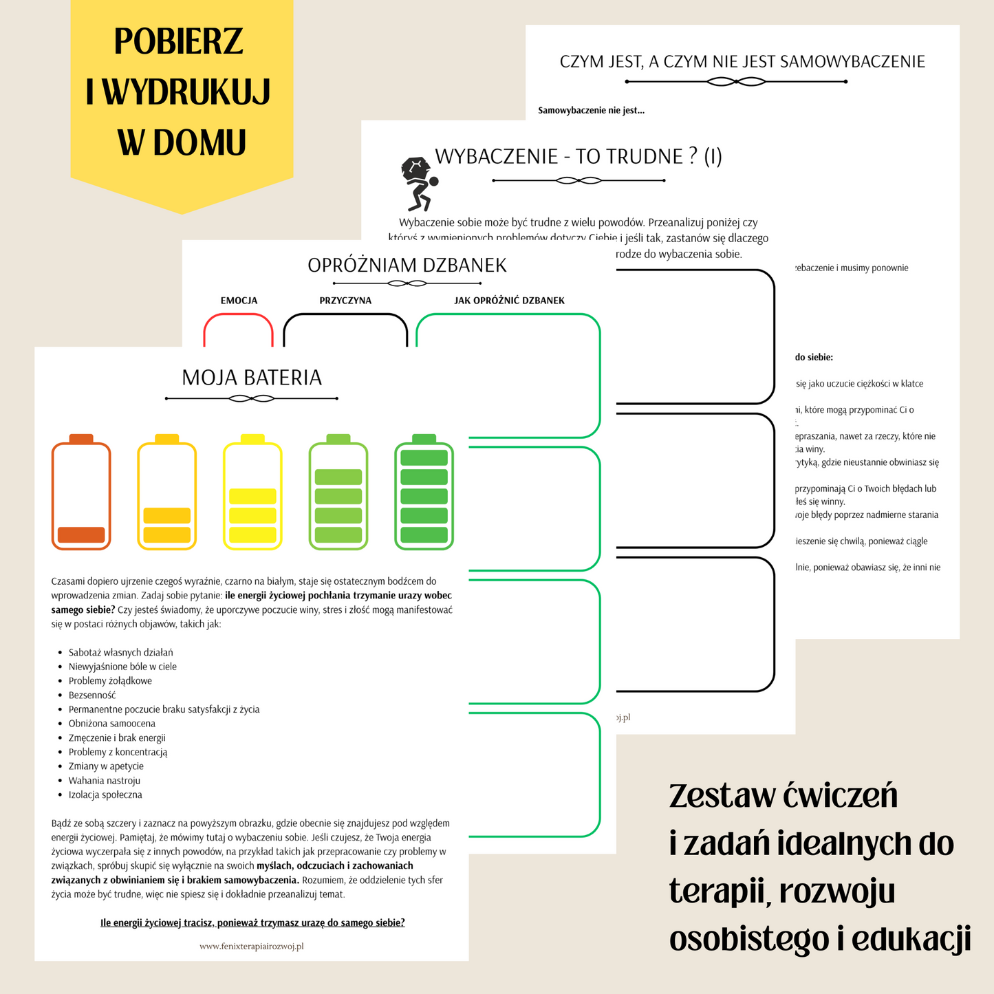 WYBACZAM SOBIE - arkusze pracy do samodzielnego wydruku