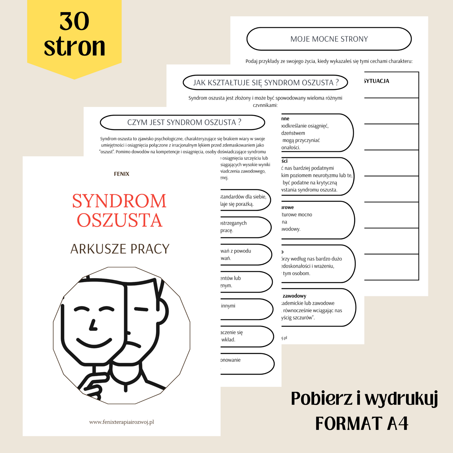 SYNDROM OSZUSTA - arkusze pracy do samodzielnego wydruku
