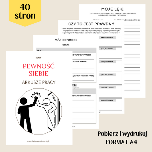 PEWNOŚĆ SIEBIE - arkusze pracy do samodzielnego wydruku