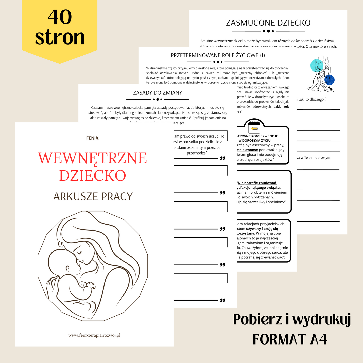 WEWNĘTRZNE DZIECKO - arkusze pracy do samodzielnego wydruku