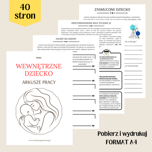 WEWNĘTRZNE DZIECKO - arkusze pracy do samodzielnego wydruku