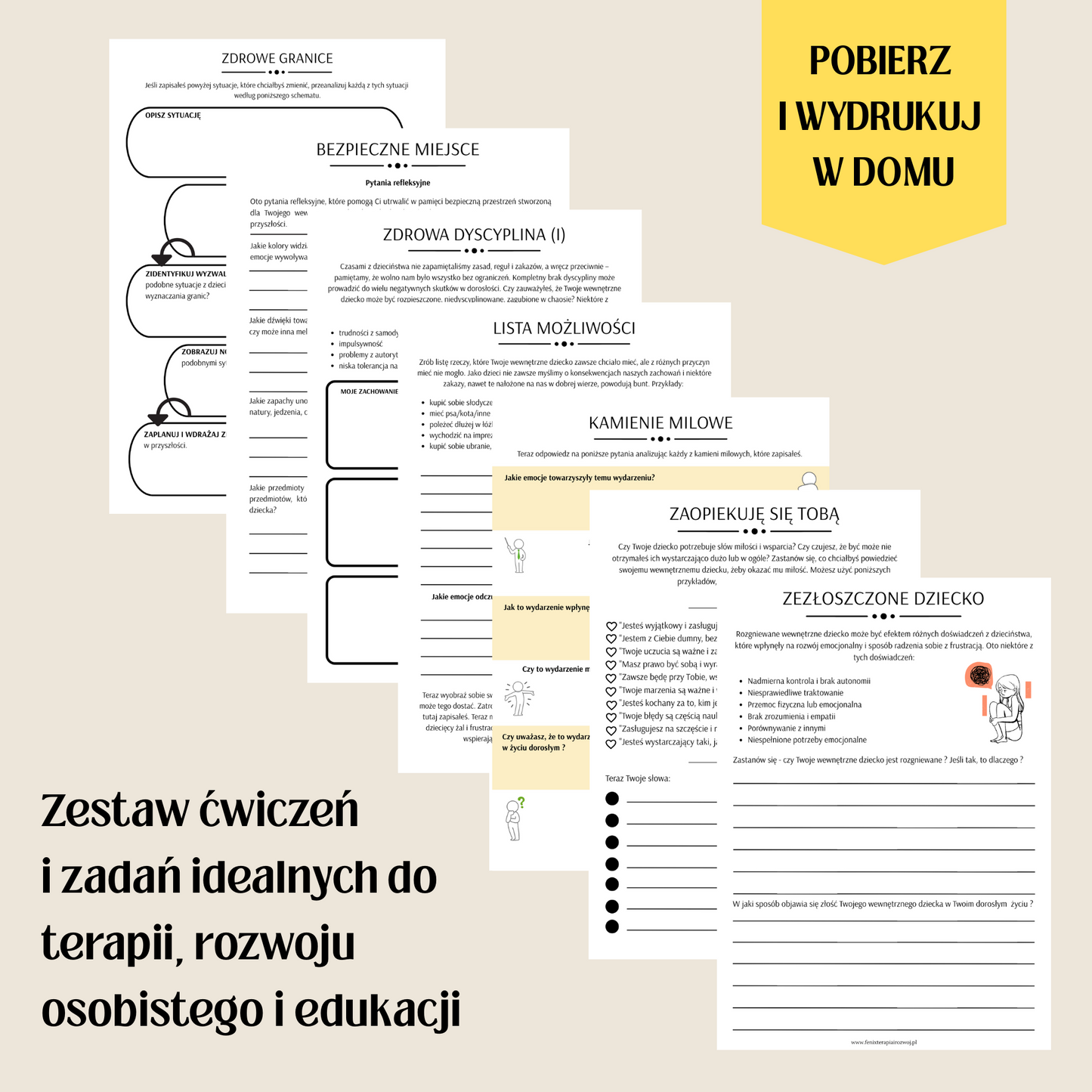 WEWNĘTRZNE DZIECKO - arkusze pracy do samodzielnego wydruku
