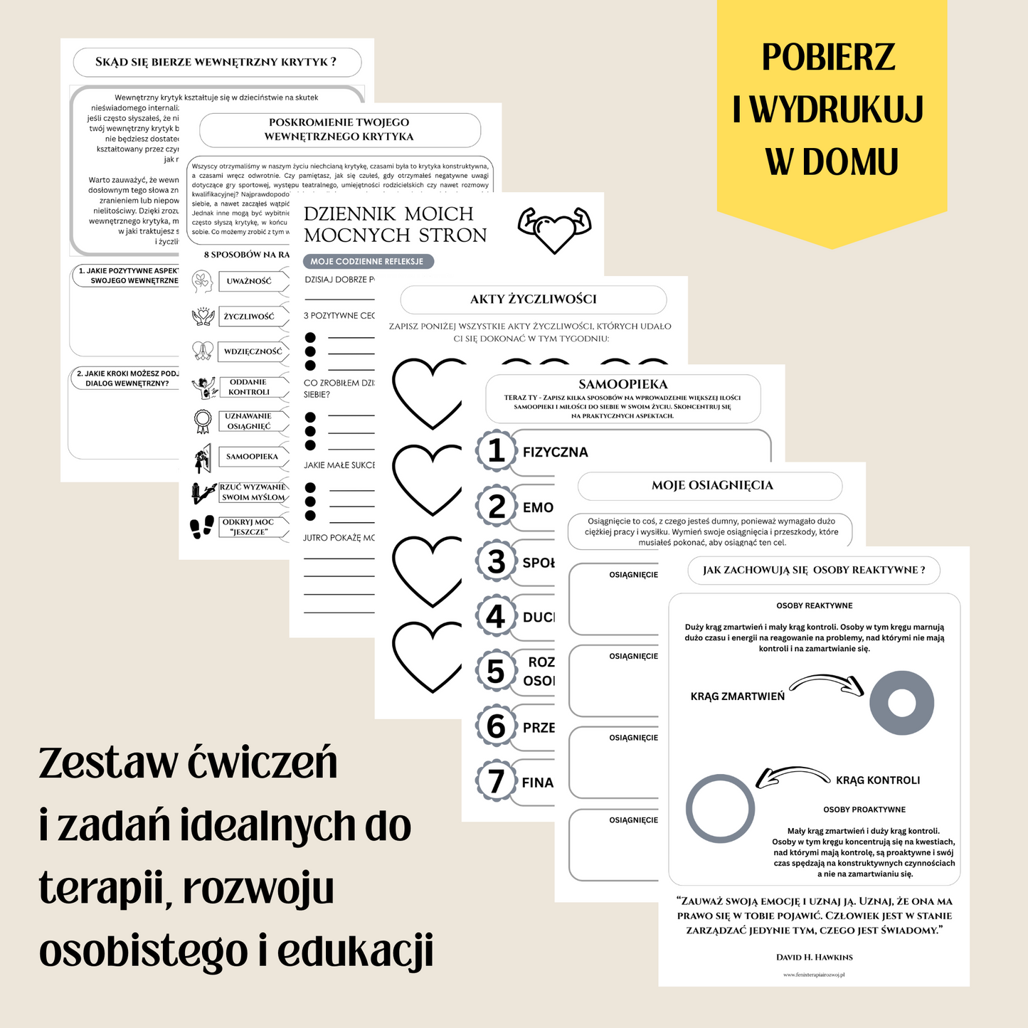WEWNĘTRZNY KRYTYK - arkusze pracy do samodzielnego wydruku