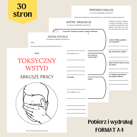 TOKSYCZNY WSTYD - arkusze pracy do samodzielnego wydruku
