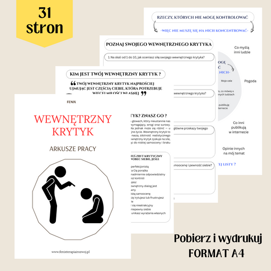 WEWNĘTRZNY KRYTYK - arkusze pracy do samodzielnego wydruku